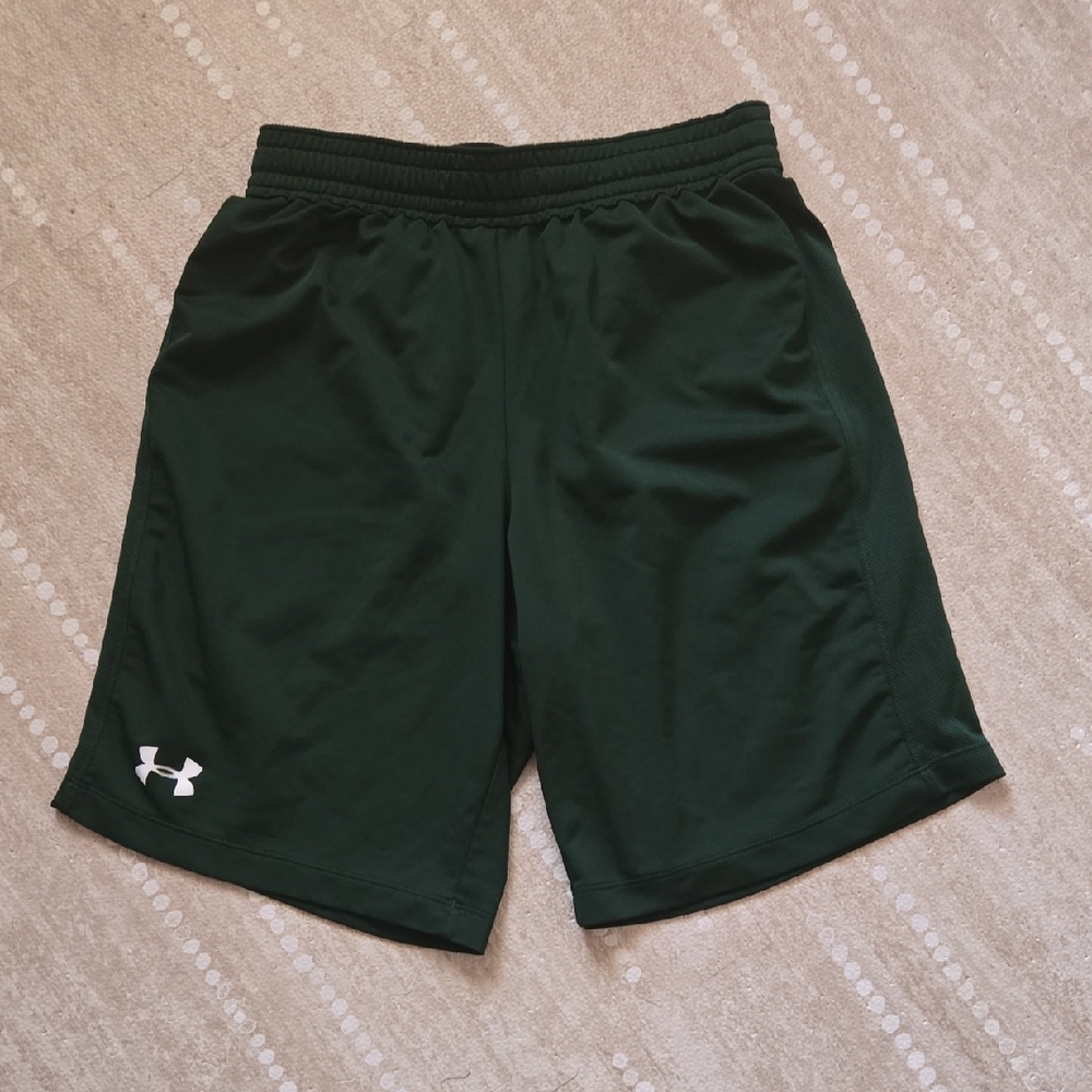 Under Armour Green Athletic Shorts with Elastic Waistband